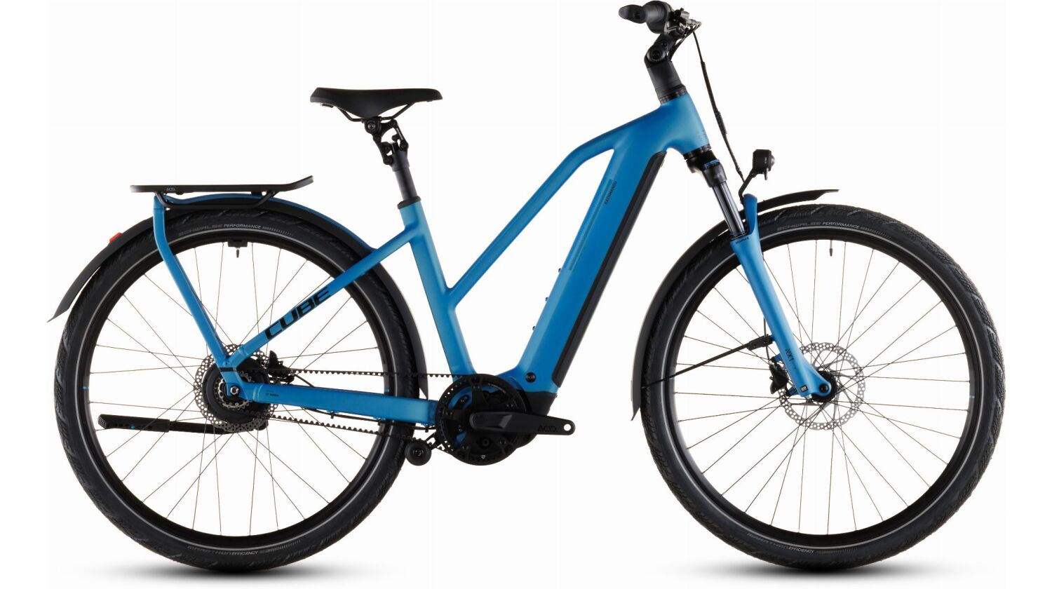 Cube Kathmandu Hybrid Comfort Pro 800 Wh E-Bike Trapeze 28" azure´n´black