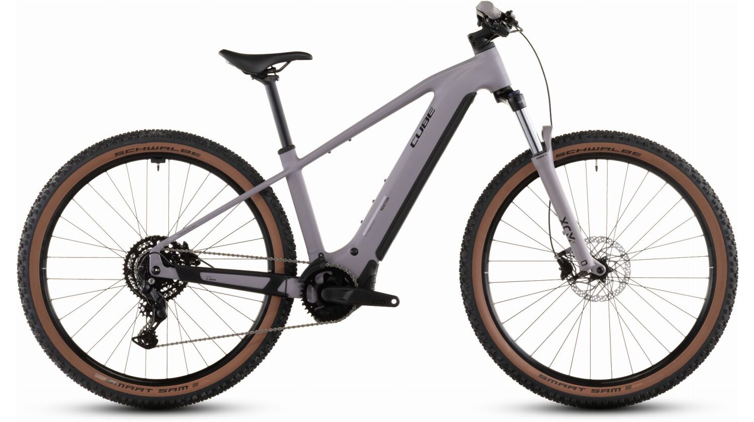 Cube Reaction Hybrid Performance 600 Wh E-Bike Hardtail Diamant plumgrey´n´black