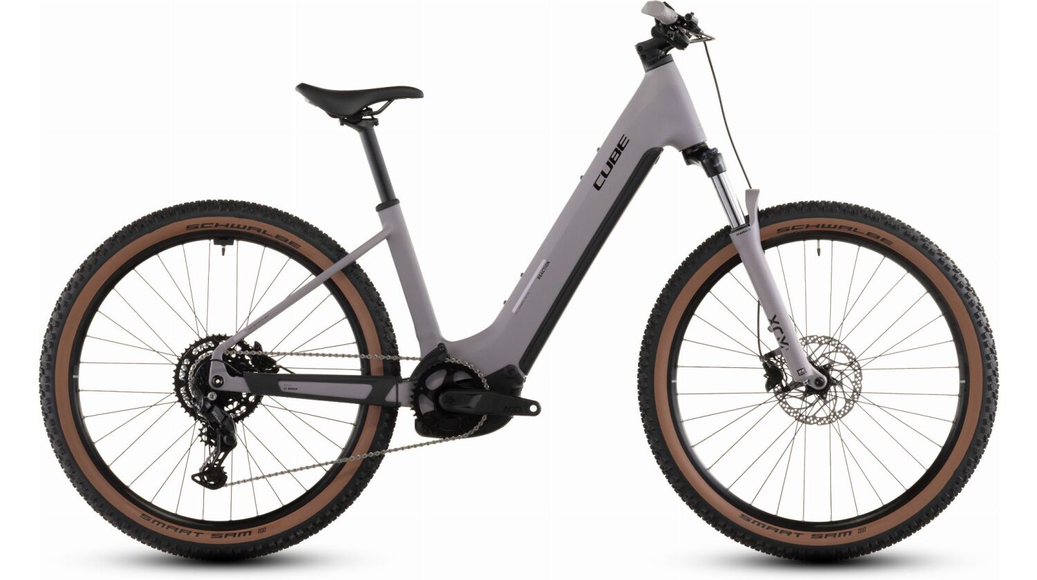 Cube Reaction Hybrid Performance 600 Wh E-Bike Hardtail Easy Entry 27,5" plumgrey´n´black