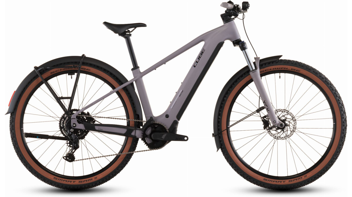 Cube Reaction Hybrid Performance FE 600 Wh E-Bike Hardtail Diamant plumgrey´n´black