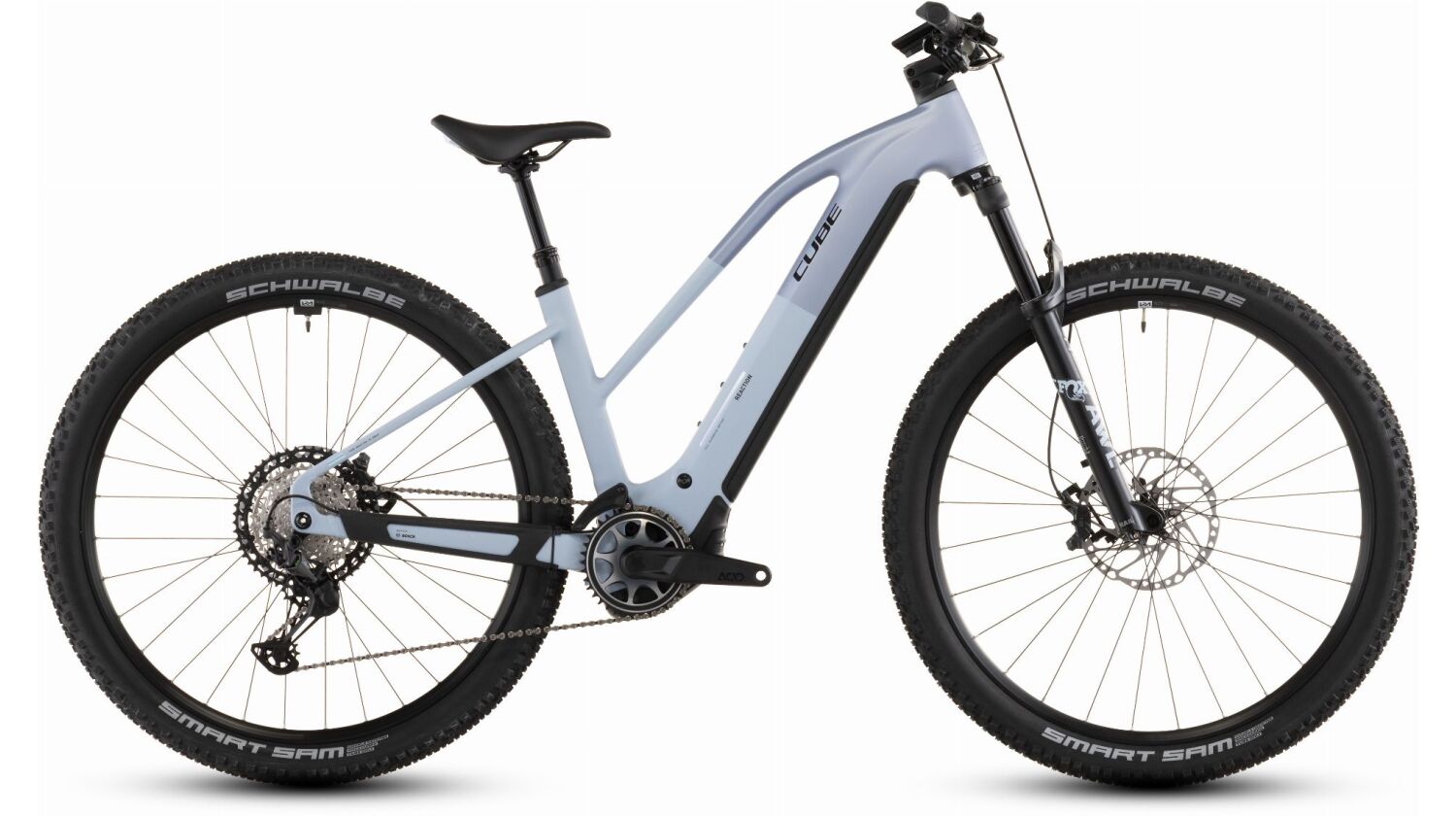 Cube Reaction Hybrid SLX 800 Wh E-Bike Hardtail Trapeze gauzegrey´n´iceblue