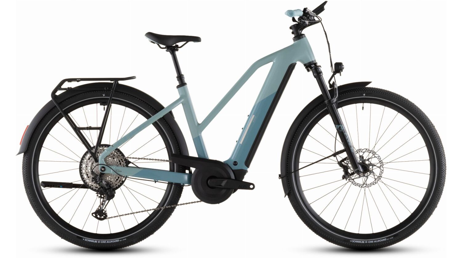 Cube Nuride Hybrid SLX 800 Wh E-Bike Trapeze 28" skylight´n´arubablue