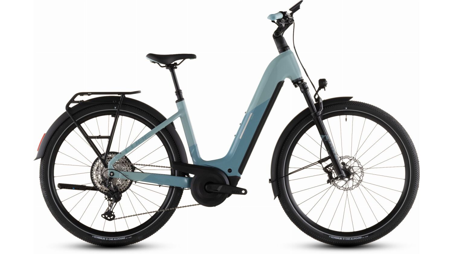 Cube Nuride Hybrid SLX 800 Wh E-Bike Easy Entry 28" skylight´n´arubablue