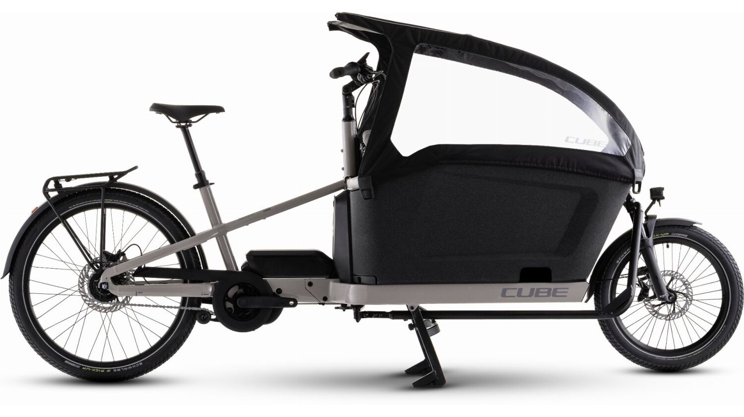 Cube Cargo Hybrid Pro Family 800 Wh E-Lastenrad 26"/20" oatgrey´n´reflex one size