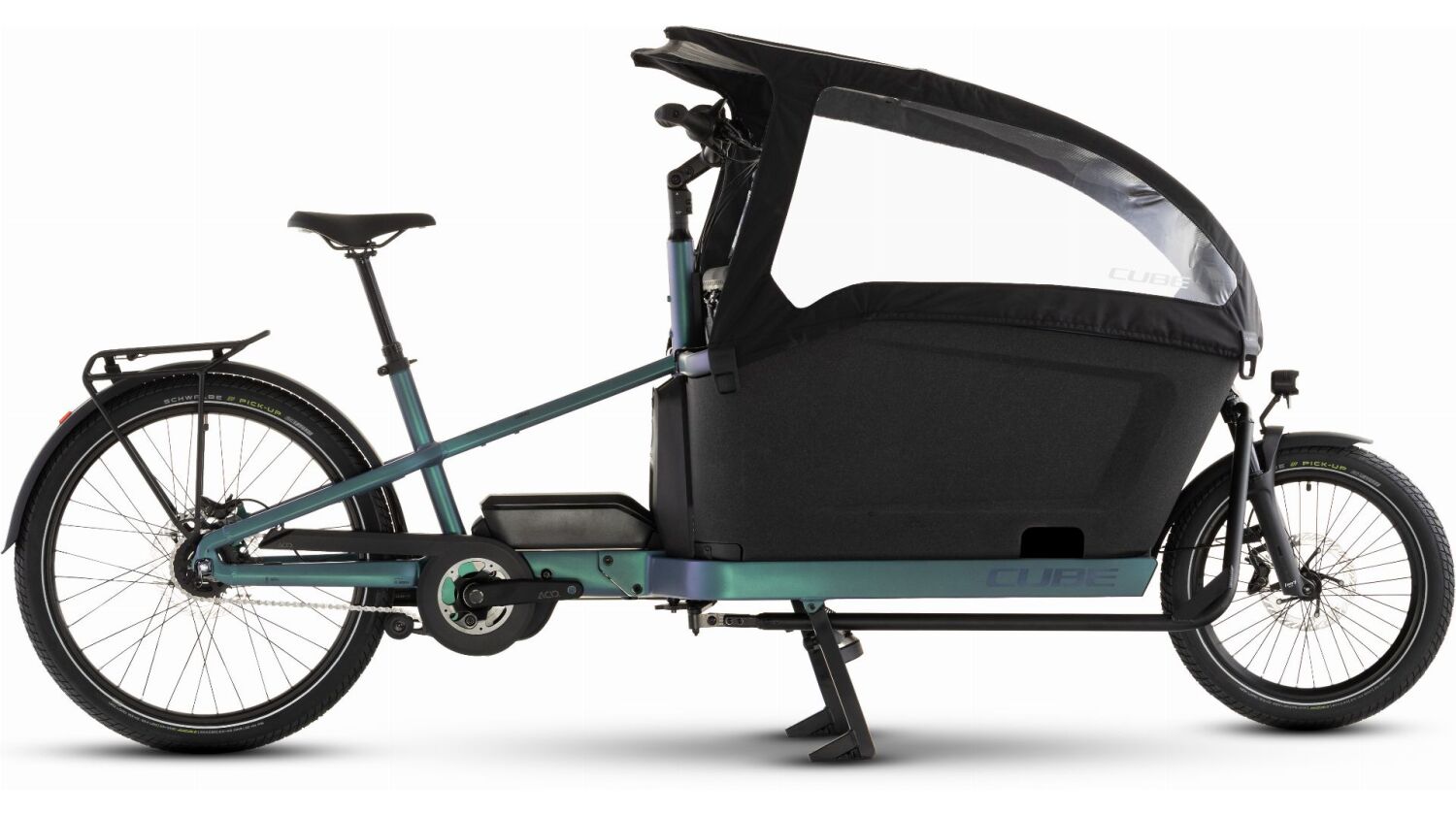 Cube Cargo Hybrid Pro Family 800 Wh E-Lastenrad 26"/20" smaragdgrey´n´reflex one size