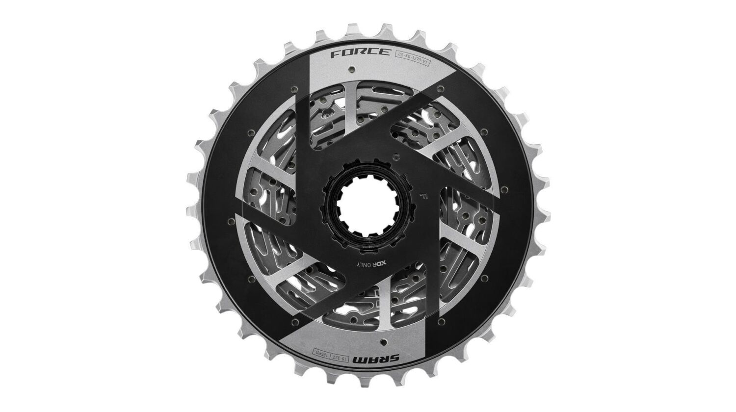 SRAM XG-1270 E1 Kassette 12-fach, XDR-Body silber/schwarz