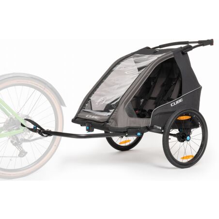 Cube Kinder Fahrradanh&auml;nger Double PURE black&acute;n&acute;grey
