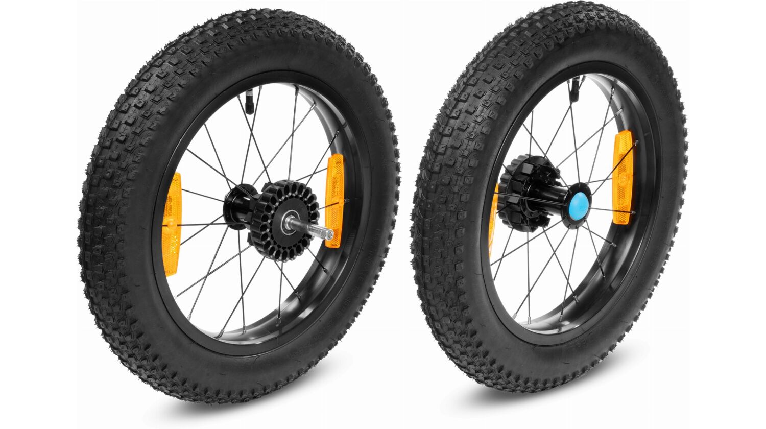 Cube Fat Wheels hinten für Kinder Fahrradanhänger Double black