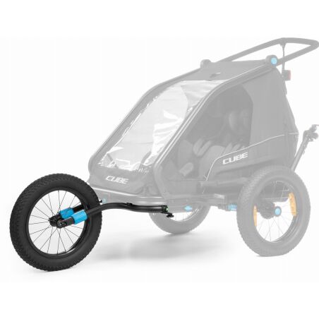 Cube Fat Wheel Jogger Kit f&uuml;r Kinder Fahrradanh&auml;nger Double black