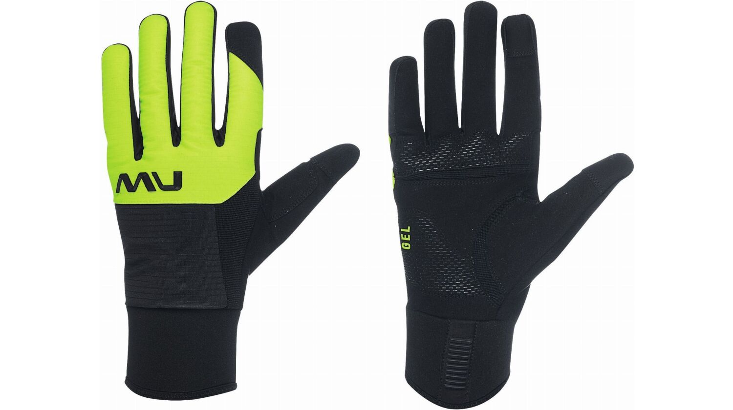 Northwave Fast Gel Glove Handschuhe lang Touchscreen-kompatibel black/yellow fluo