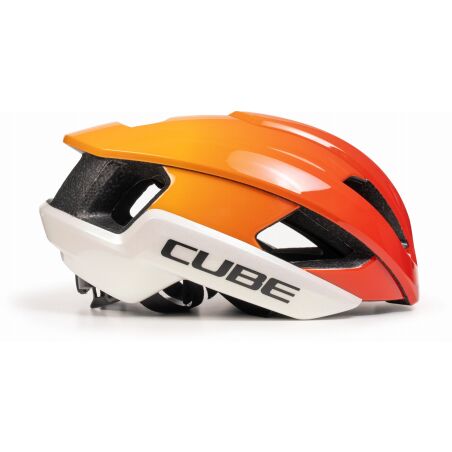 Cube Heron Teamline Rennrad-Helm whitenorange