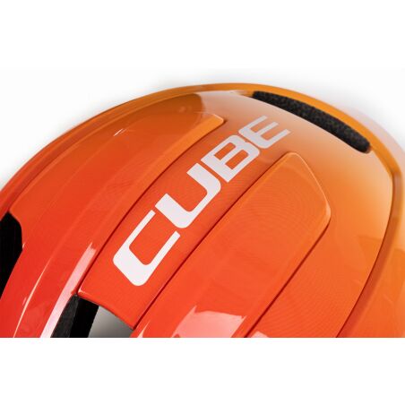 Cube Heron Teamline Rennrad-Helm whitenorange