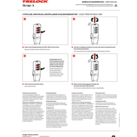 Trelock Strap It Code Lock Kabel-Zahlenschloss 53 cm