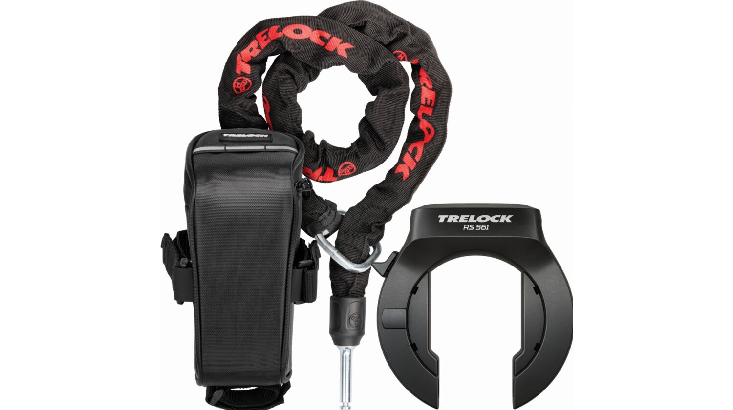 Trelock RS 561 AZ BAL + ZR 355 100/6 inkl. Einsteckkette + Satteltasche Rahmenschloss schwarz