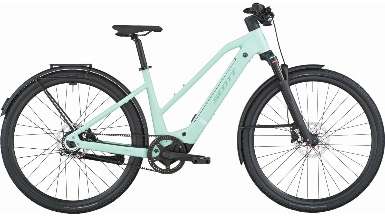 Scott Passage 10 Belt Slope 400 Wh E-Bike Trapez 28" mint green