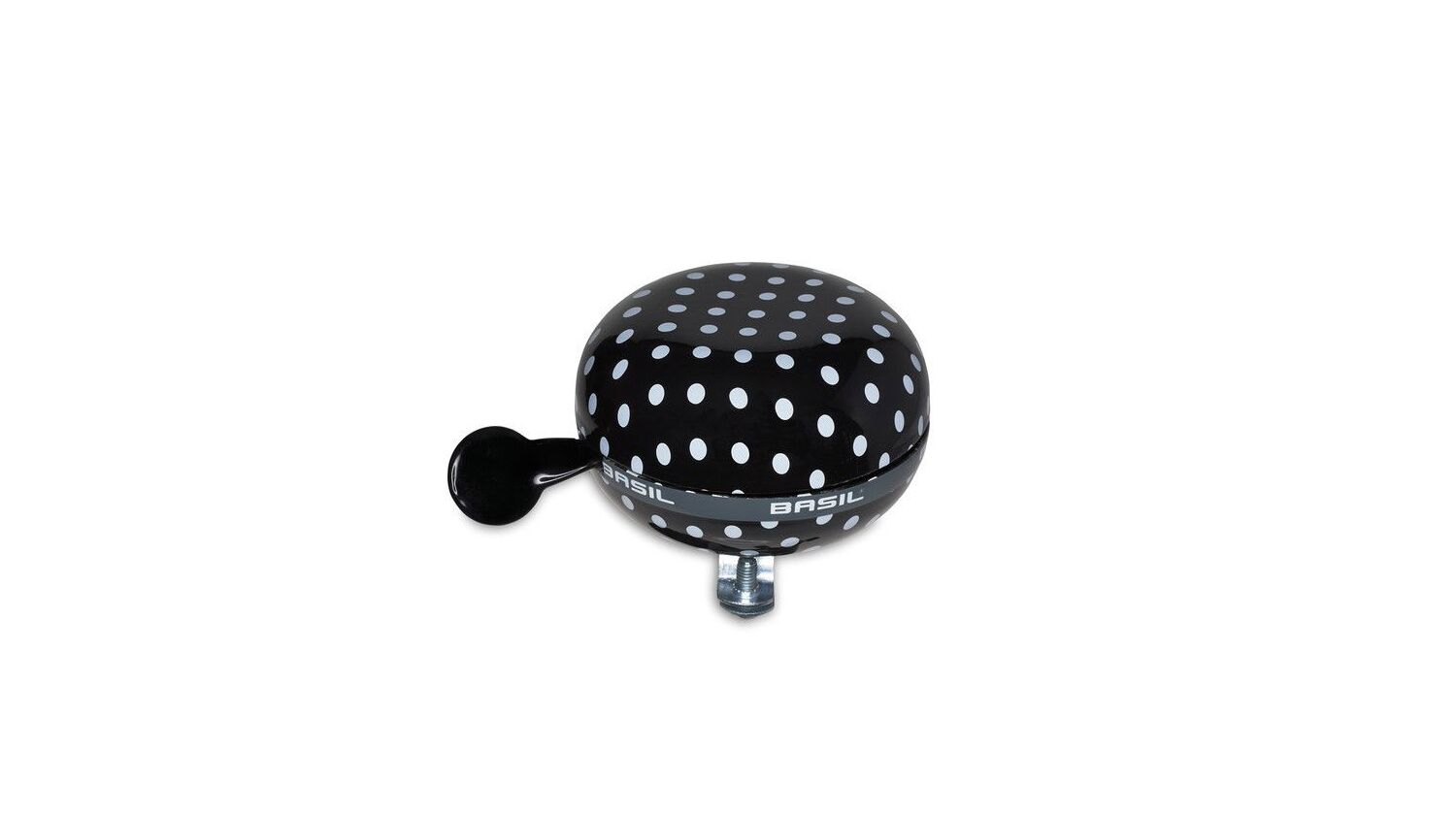 Basil Ding Dong Glocke Polkadot black/white dots, Metall, Ø80mm