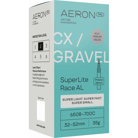 Aeron/TPU CX/Gravel - SuperLite Race AL 32-52 mm Schlauch 27,5"-28" black Ventil SV