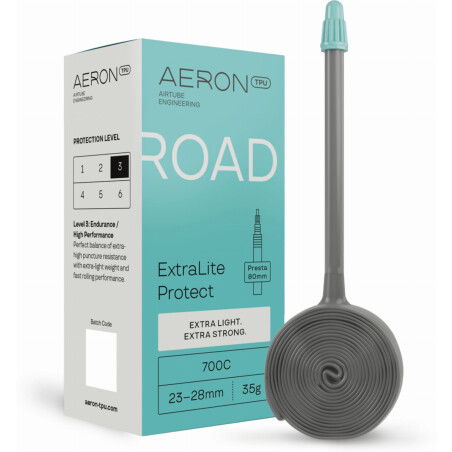 Aeron/TPU Road - ExtraLite Protect 23&ndash;28 mm Schlauch 28" black Ventil SV