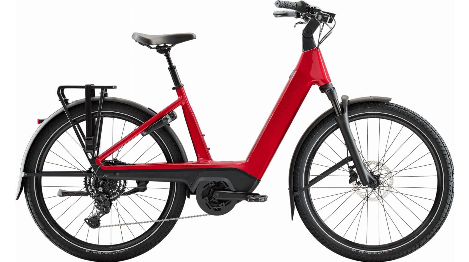 Trek Charter+ 4 R9 Lowstep 800 Wh E-Bike Wave 27,5" fury red