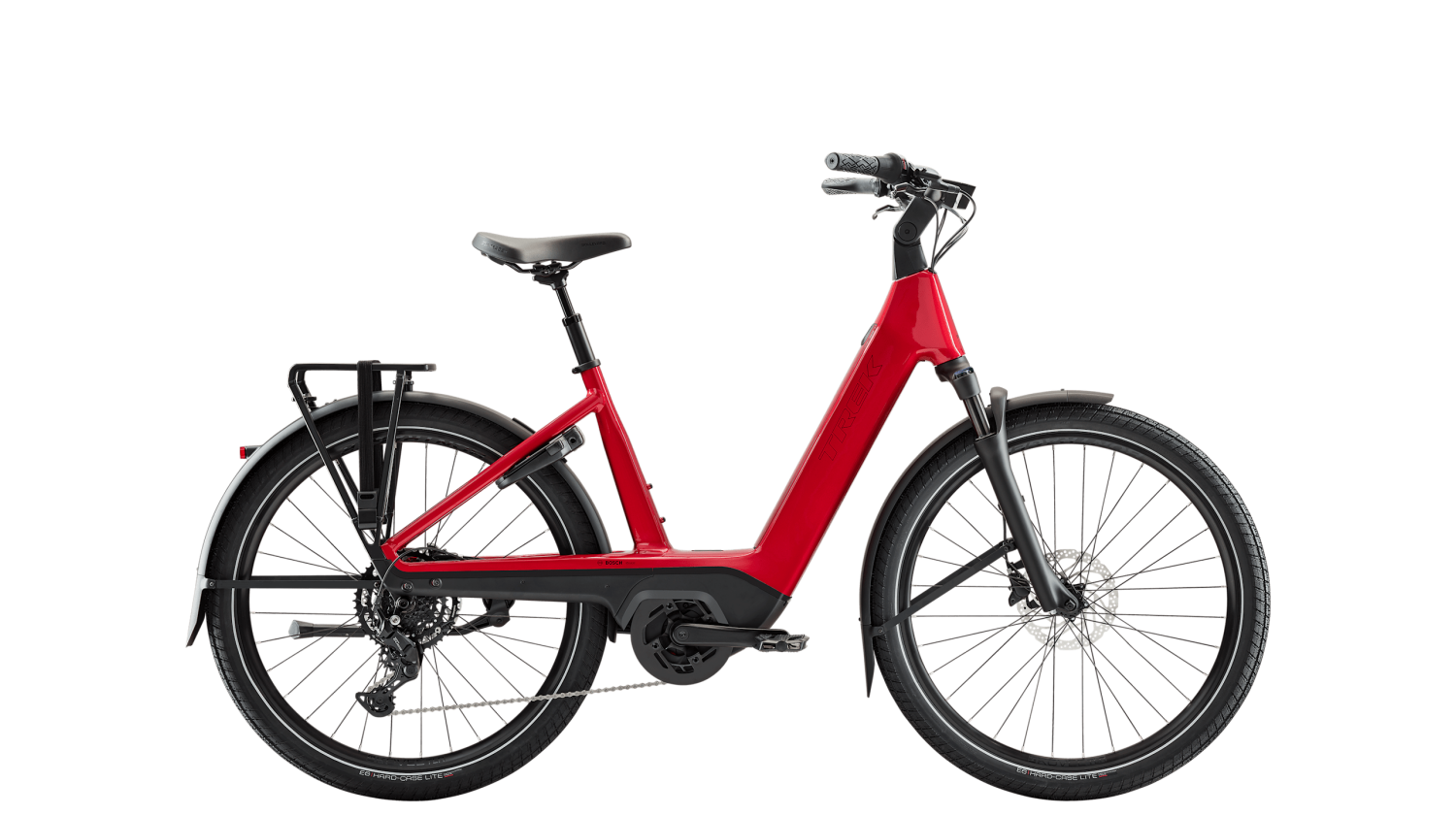 Trek Charter+ 4 R9 Lowstep 800 Wh E-Bike Wave 27,5" fury red
