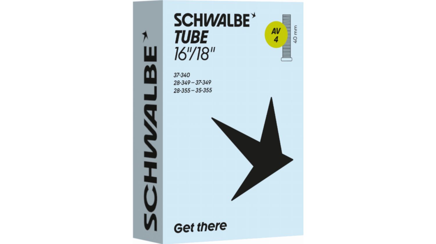 Schwalbe Standard Schlauch 16"/18" NR. 4 schwarz ETRTO 28/37-340/355