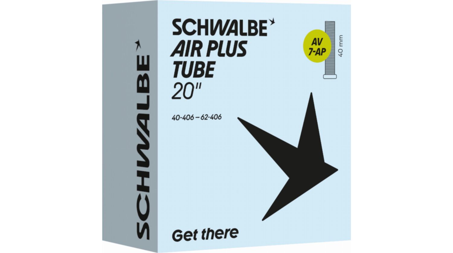 Schwalbe Air Plus Schlauch 20" NR. 7-AP schwarz ETRTO 40/62-406