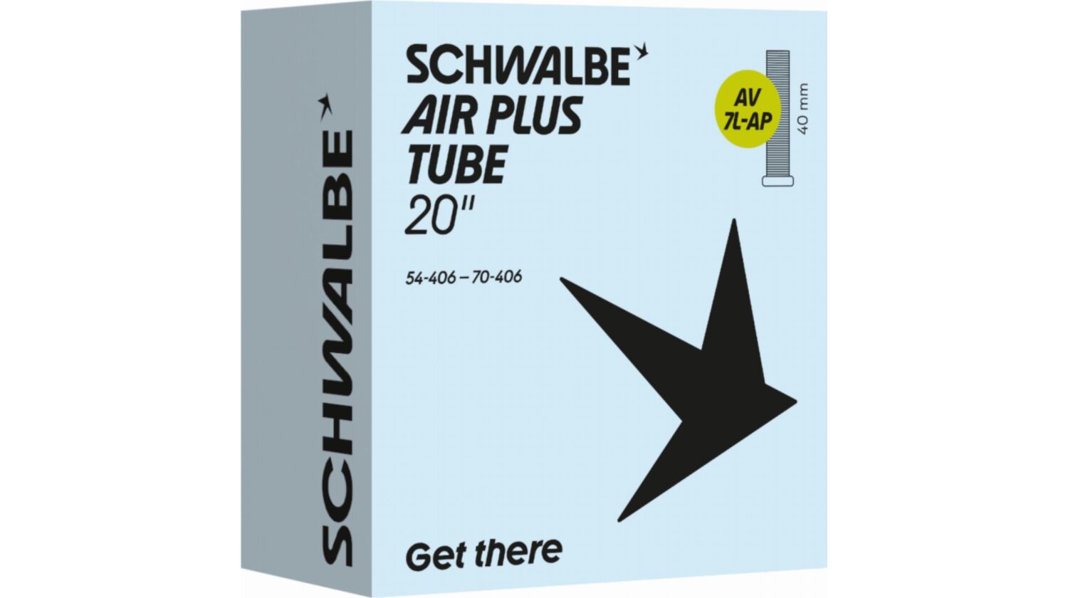 Schwalbe Air Plus Schlauch 20" NR. 7L-AP schwarz ETRTO 54/70-406 AV 40 mm