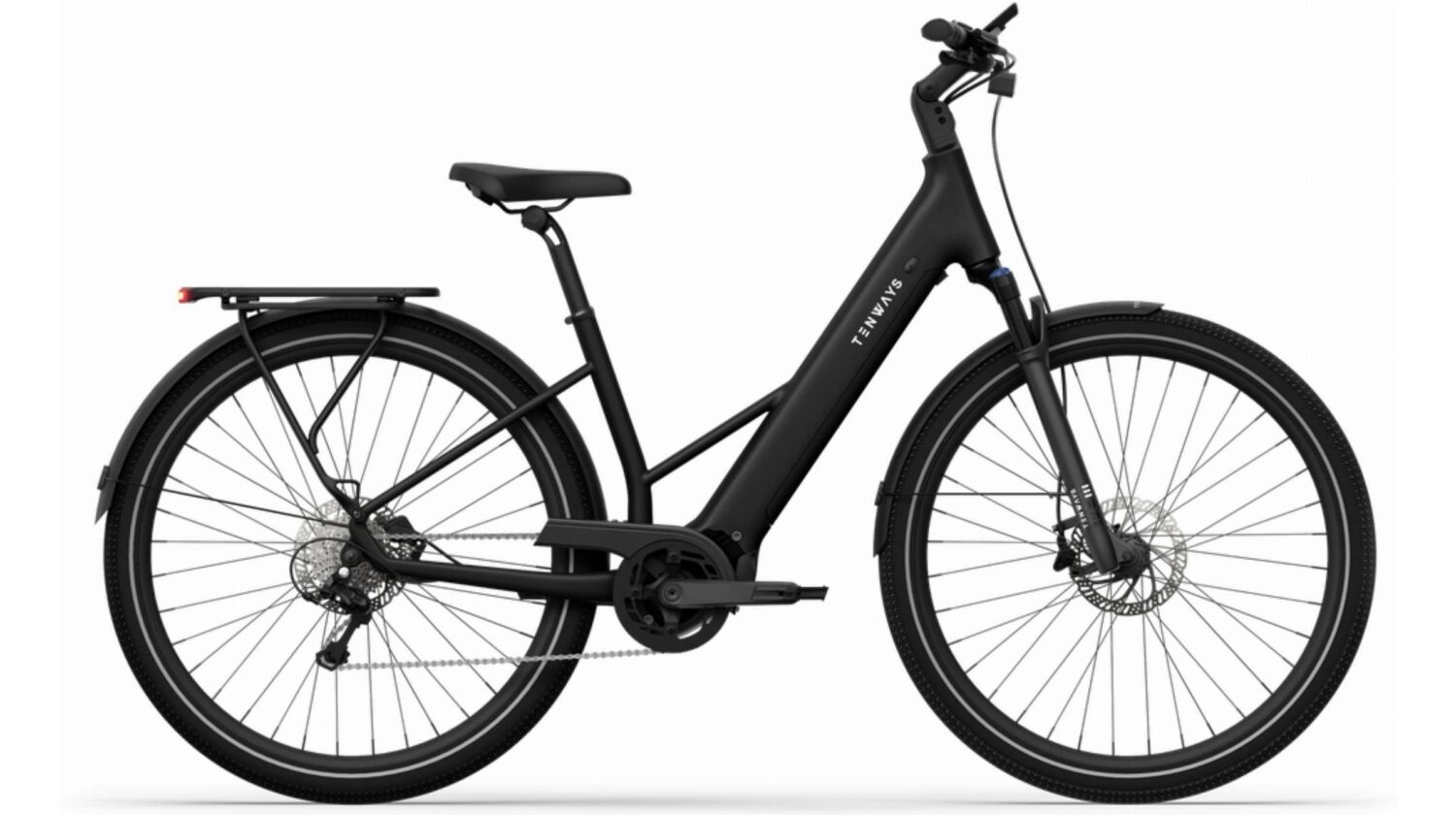 Tenways AGO AIR 560 Wh E-Bike Wave 28" midnight black 43 cm