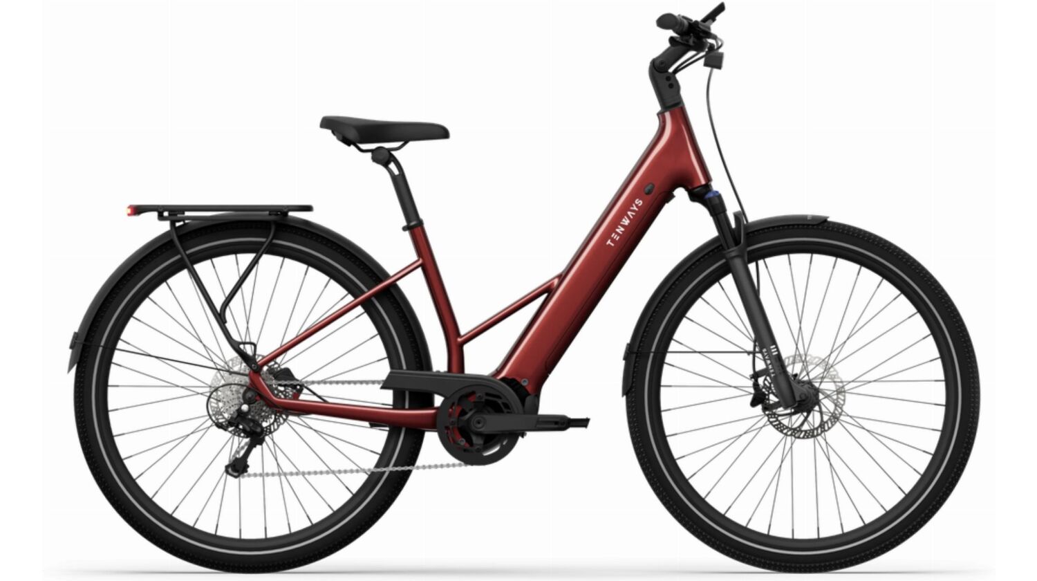 Tenways AGO AIR 560 Wh E-Bike Wave 28" velvet red 43 cm