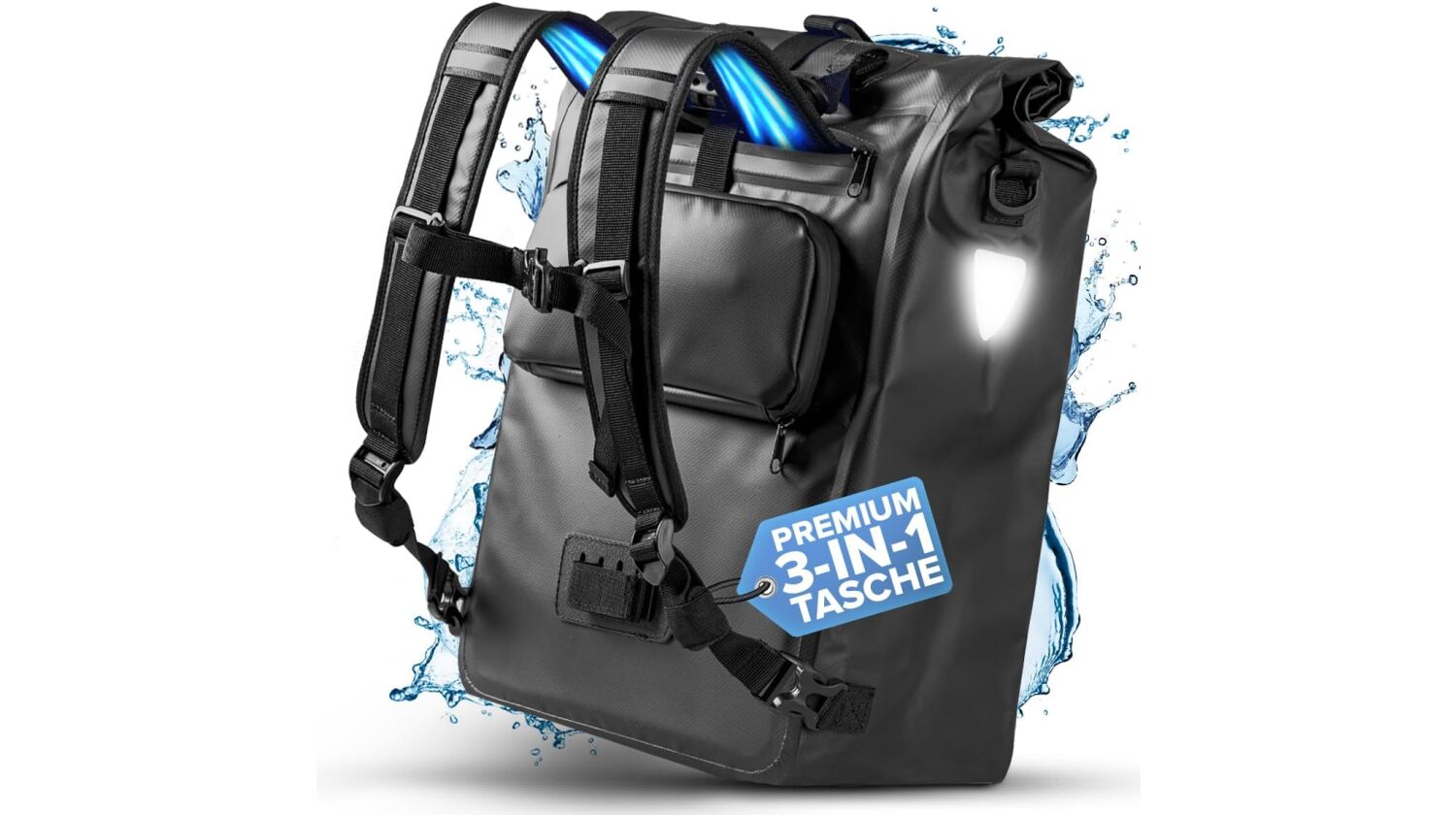 Büchel 3in1 GTR-Tasche 100 % Wasserdicht mit Rucksackfunktion 22 L