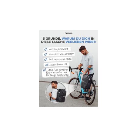 B&uuml;chel 3in1 GTR-Tasche 100 % Wasserdicht mit Rucksackfunktion 22 L