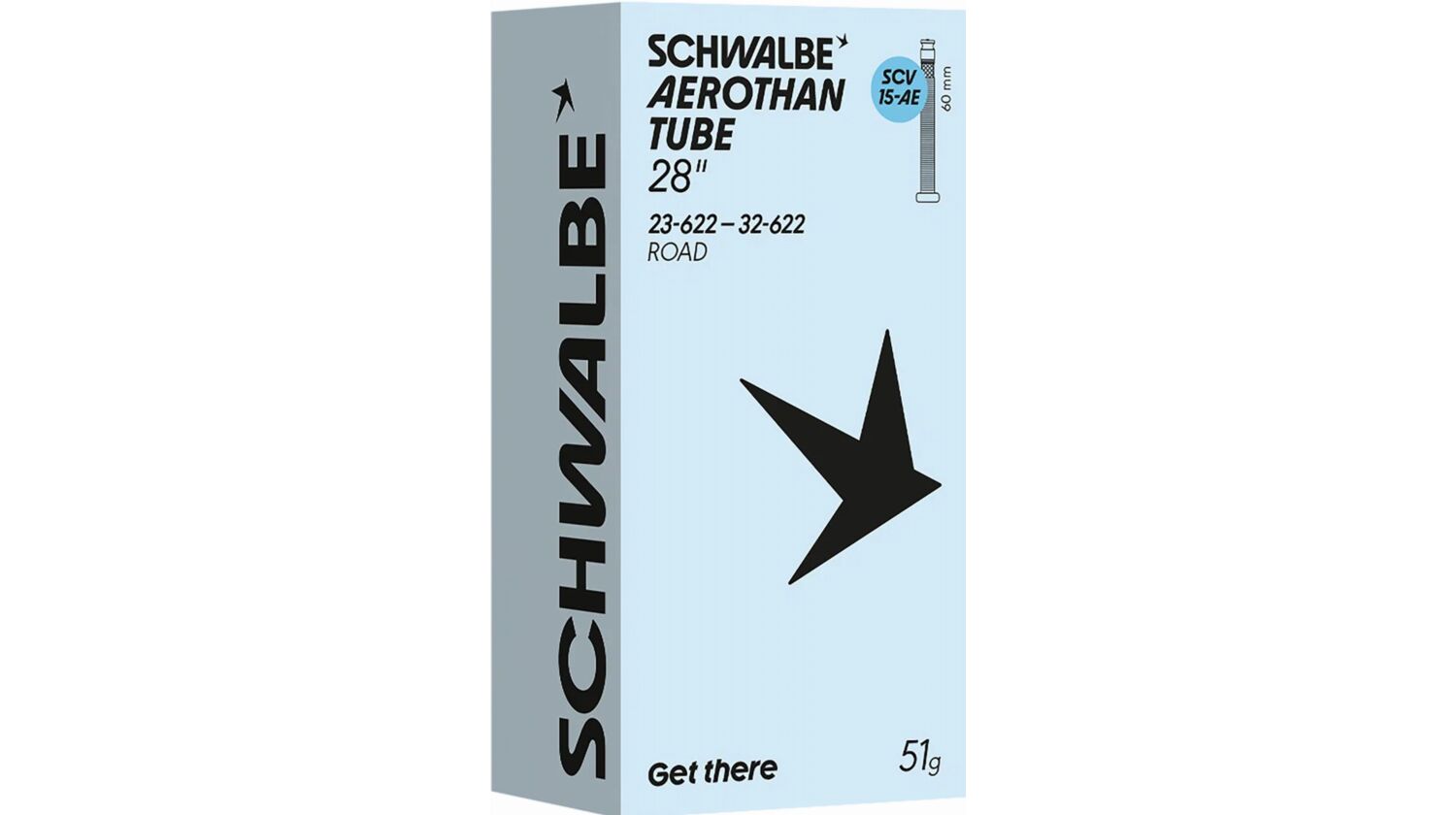 Schwalbe Aerothan/Aerothan+ Schlauch 28" NR. 15-AE schwarz ETRTO 23/32-622 SCV 60 mm
