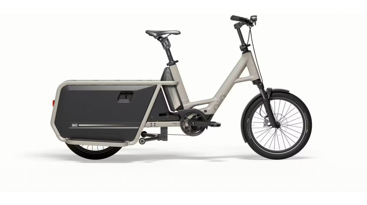 QiO Long CLAx 800 Wh E-Lastenrad 20" lunar white matt 48 cm