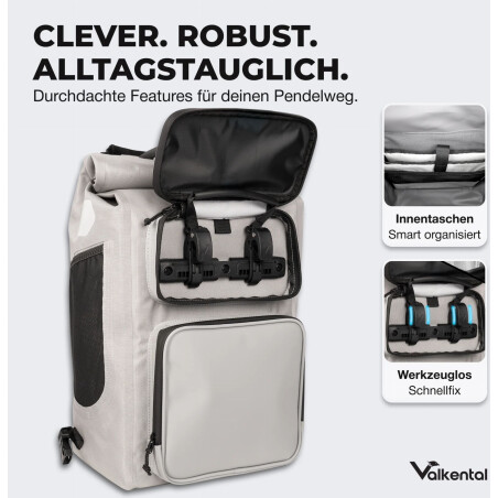 Valkental UrbanX 2.0 2in1 Fahrradtasche &amp; Rucksack f&uuml;r die Stadt 28 L