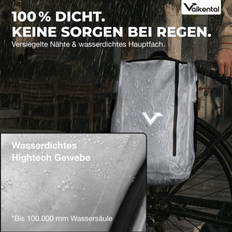 Valkental UrbanX 2.0 2in1 Fahrradtasche &amp; Rucksack f&uuml;r die Stadt 28 L