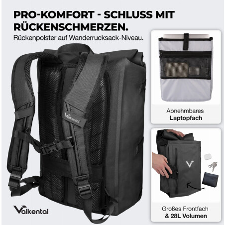 Valkental TrailX 2in1 Fahrradtasche &amp; Rucksack f&uuml;r jeden Untergrund 28 L