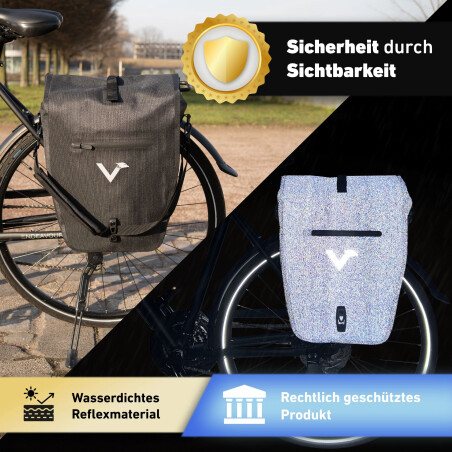 Valkental Bike Bag Urban Praktische 2in1 Gep&auml;cktr&auml;gertasche im urbanen Look 22 L inkl. Umh&auml;ngegurt