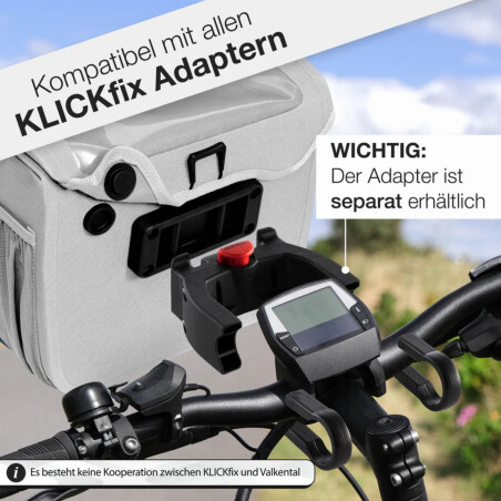 Valkental Front Pack Robuste &amp; wasserdichte Lenkertasche ohne Halterung grey reflective 7 L