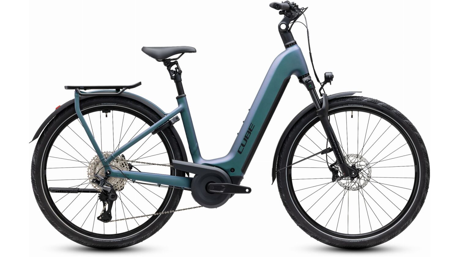 Cube Kathmandu Hybrid Pro 800 Wh E-Bike Easy Entry 28" smaragdgrey´n´black