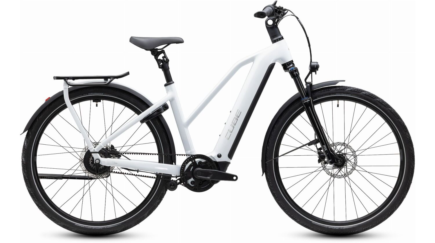 Cube Kathmandu Hybrid Deluxe Pro 800 Wh E-Bike Trapeze 28" metallicwhite´n´chrome