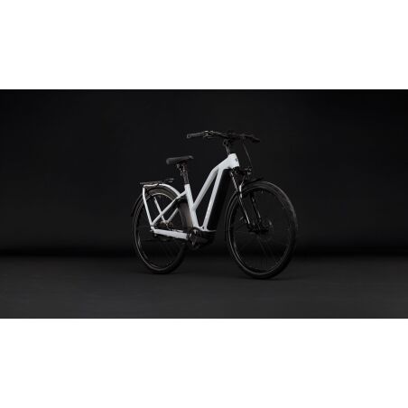 Cube Kathmandu Hybrid Deluxe Pro 800 Wh E-Bike Trapeze 28" metallicwhite&acute;n&acute;chrome