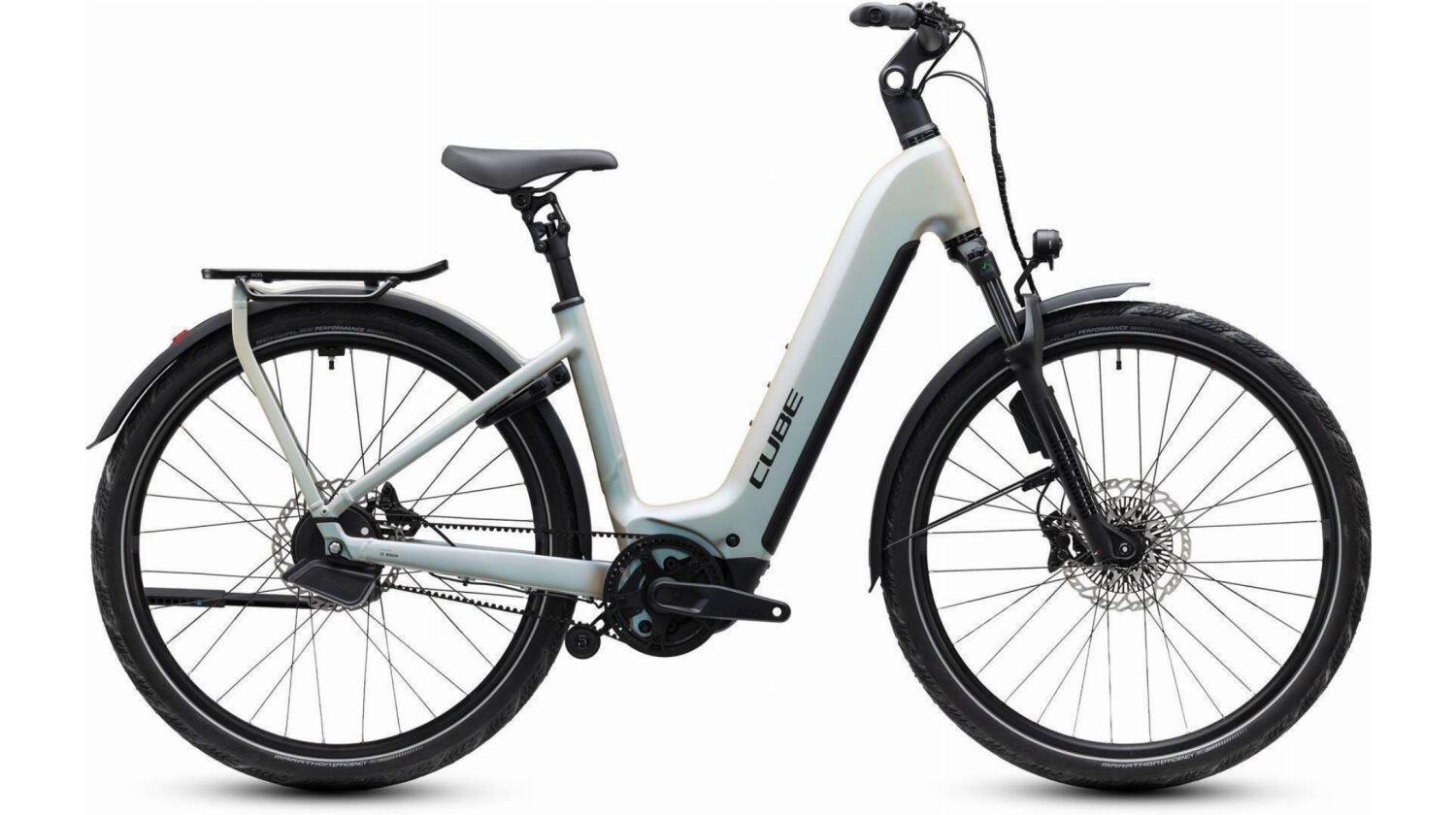 Cube Kathmandu Hybrid Deluxe EXC 800 Wh E-Trekkingbike Easy Entry 28" glintsand´n´black inkl. ACID Einsteckkette + ACID Seitentaschen SMLink