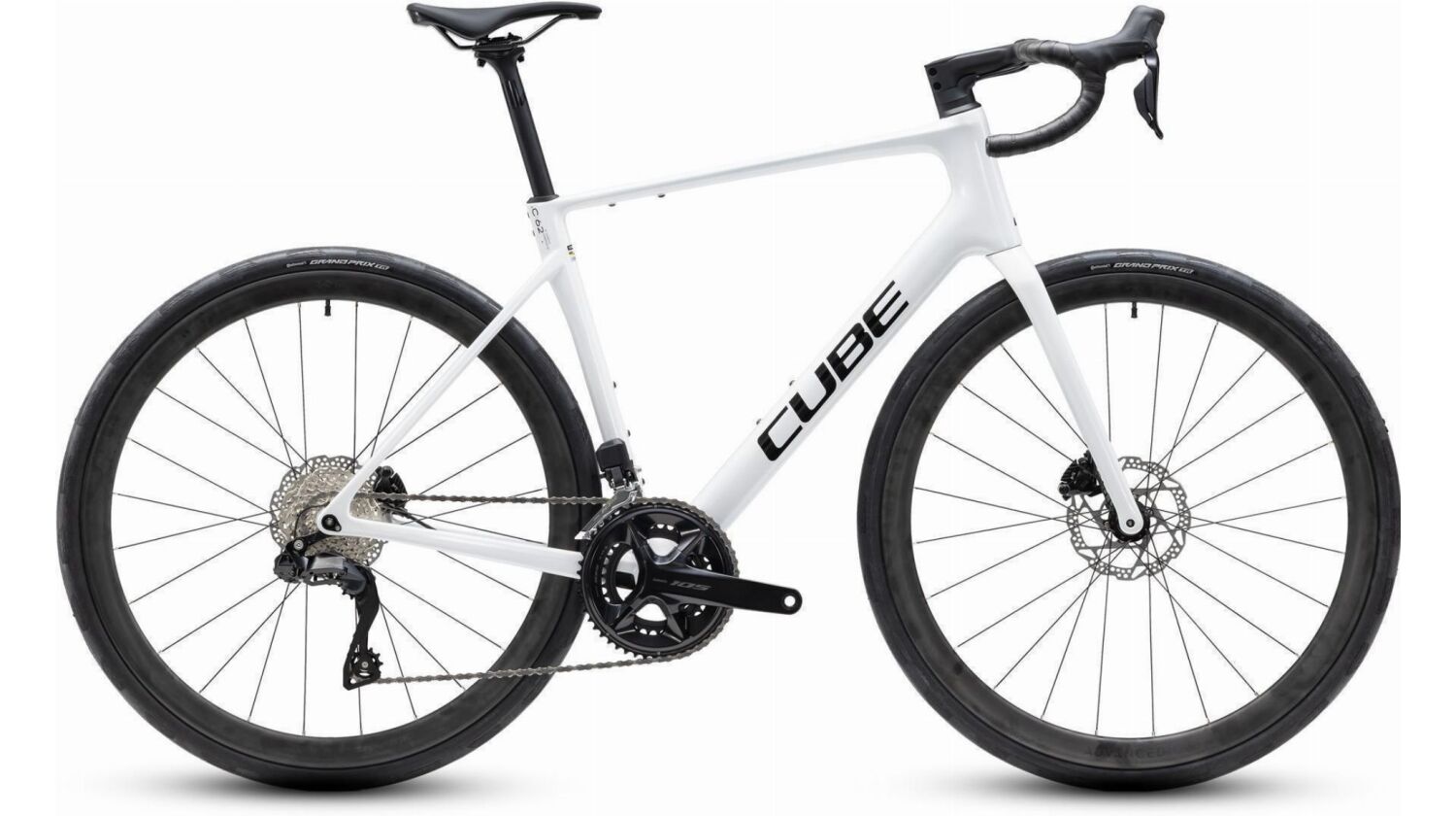 Cube Attain C:62 SLX Rennrad Diamant 28" metallicwhite´n´black inkl. ACID Pedale CLICK K1-CB Road