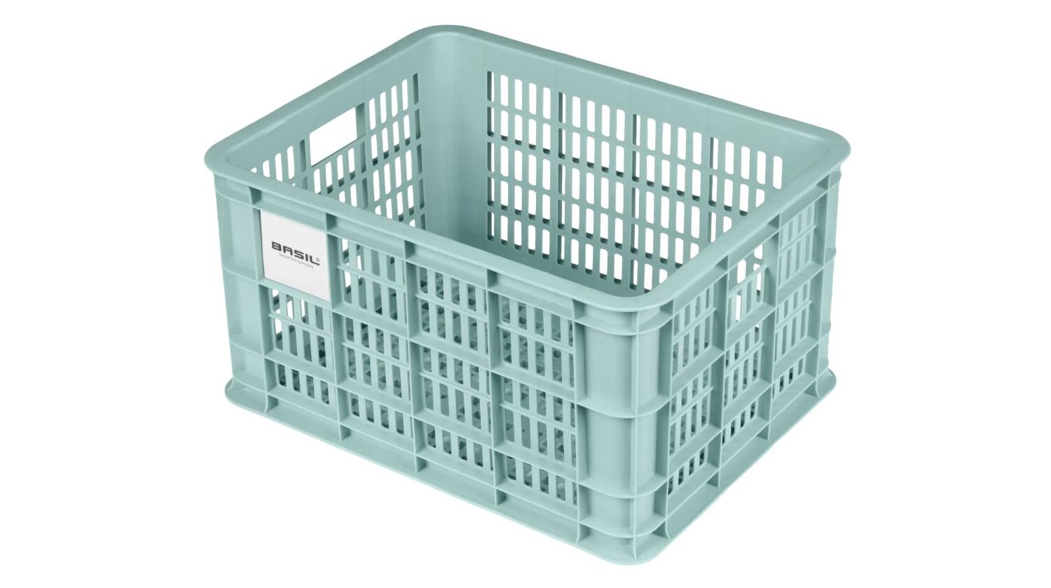 Basil Crate Fahrradkasten silberblau