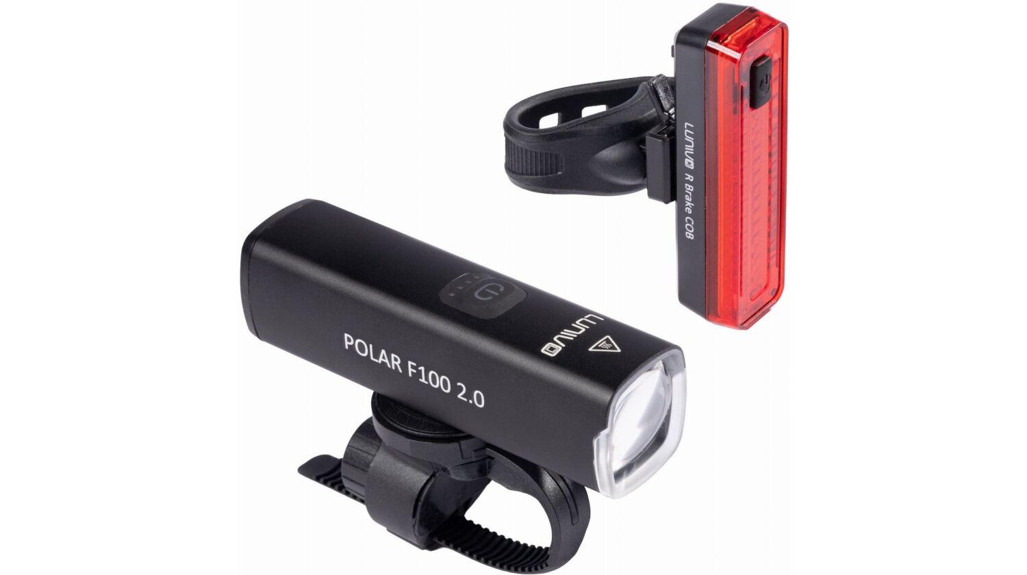 Lunivo POLAR 100 Alu 2.0 StVZO & R Brake COB Beleuchtungsset schwarz