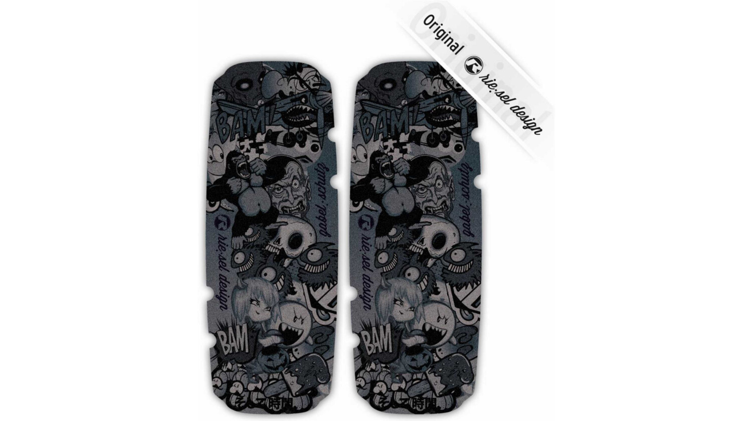 rie:sel gabelschu:tz Gabelschutz Stickerbomb ultrablack