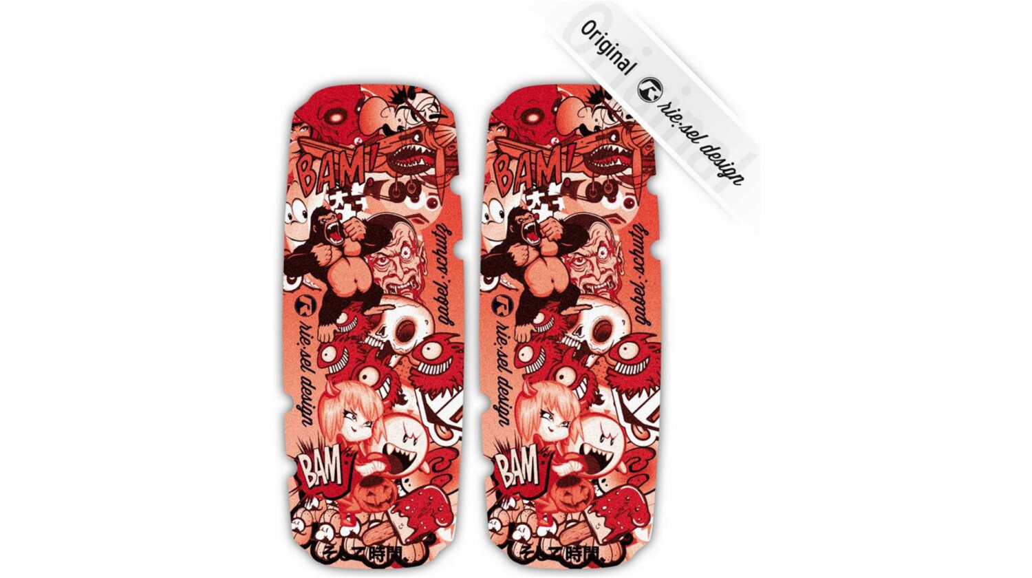 rie:sel gabelschu:tz Gabelschutz Stickerbomb red