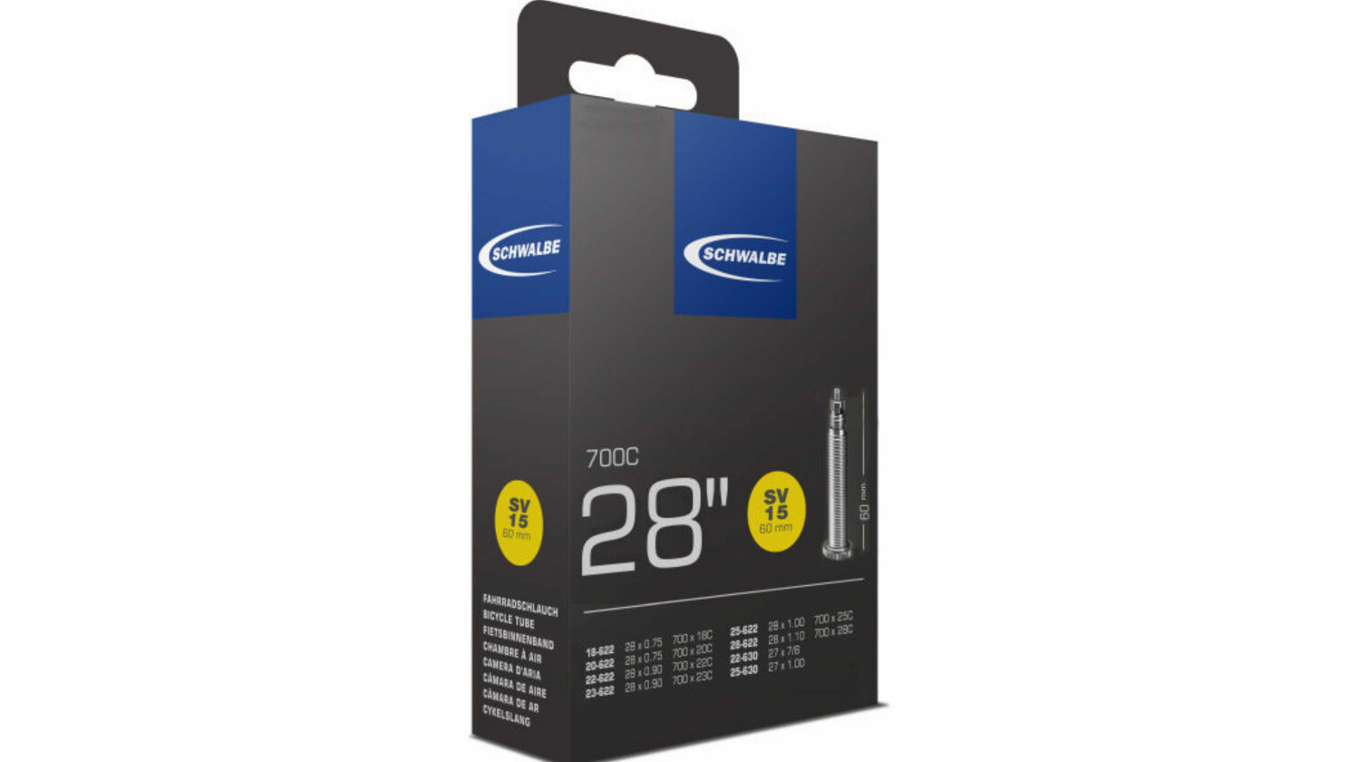 Schwalbe Nr.15 Schlauch 28 SV15 60mm