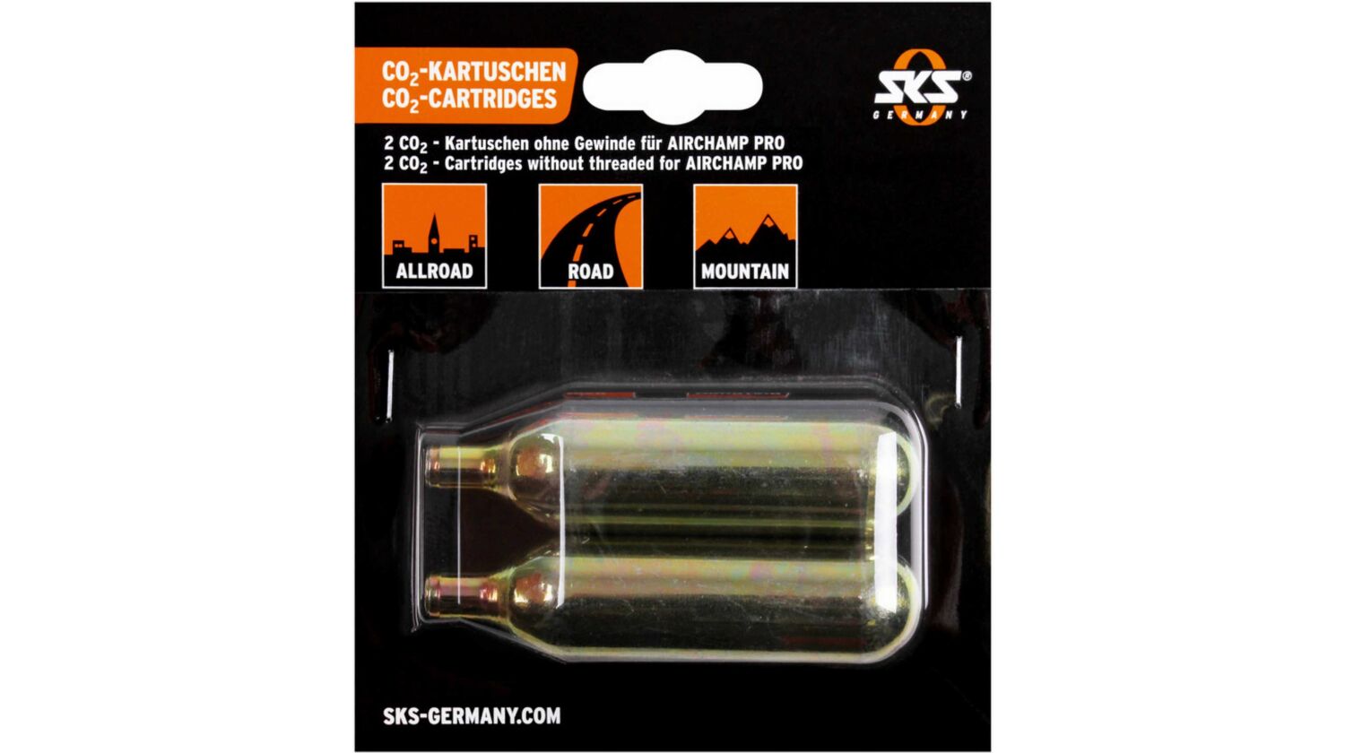 SKS GERMANY Airchamp CO²-Kartuschen Set ohne Gewinde 16g