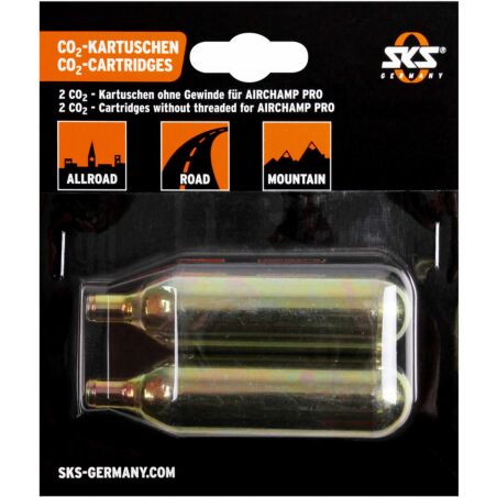 SKS GERMANY Airchamp CO²-Kartuschen Set ohne Gewinde...